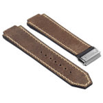 Hb.l1.2.bs DASSARI Suede Strap For Hublot Big Bang W Brushed Stainless Steel Buckle In Brown