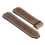 Hb.l1.2.yg DASSARI Suede Strap For Hublot Big Bang W Yellow Gold Buckle In Brown