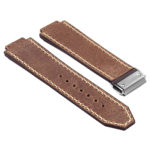 Hb.l1.3.bs DASSARI Suede Strap For Hublot Big Bang W Brushed Stainless Steel Buckle In Tan