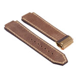 Hb.l1.3.yg DASSARI Suede Strap For Hublot Big Bang W Yellow Gold Buckle In Tan