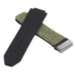 Hb.l3.11.bs DASSARI Canvas Strap For Hublot Big Bang W Brushed Stainless Steel Buckle In Green 2