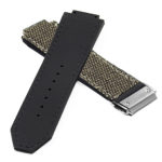 Hb.l3.2.bs DASSARI Canvas Strap For Hublot Big Bang W Brushed Stainless Steel Buckle In Brown 2