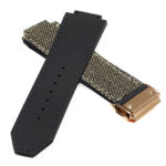 Hb.l3.2.yg DASSARI Canvas Strap For Hublot Big Bang W Yellow Gold Buckle In Brown 2