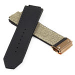 Hb.l3.22.yg DASSARI Canvas Strap For Hublot Big Bang W Yellow Gold Buckle In White 2