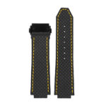 P623.1.10.mb DASSARI Carbon Fiber Band For Hublot Big Bang W Matte Black Buckle In Black W Yellow Stitching 3