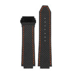 P623.1.12.mb DASSARI Carbon Fiber Band For Hublot Big Bang W Matte Black Buckle In Black W Orange Stitching 3