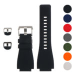pu7.1 Gallery Black Strapsco Rubber Watch Band Strap for Bell & Ross