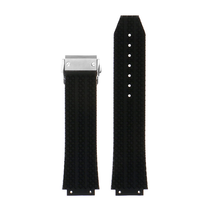 R.hb1.1.bs Silicone Rubber Strap For Hublot In Black W Brushed Buckle 2