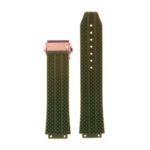 R.hb1.11.rg Silicone Rubber Strap For Hublot In Green W Rose Gold Buckle 2