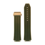 R.hb1.11.yg Silicone Rubber Strap For Hublot In Green W Yellow Gold Buckle 2