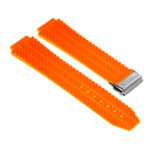 R.hb1.12.bs Silicone Rubber Strap For Hublot In Orange W Brushed Buckle