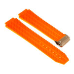 R.hb1.12.yg Silicone Rubber Strap For Hublot In Orange W Yellow Gold Buckle