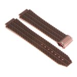 R.hb1.2.rg Silicone Rubber Strap For Hublot In Brown W Rose Gold Buckle