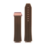 R.hb1.2.rg Silicone Rubber Strap For Hublot In Brown W Rose Gold Buckle 2