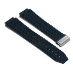 R.hb1.5.bs Silicone Rubber Strap For Hublot In Blue W Brushed Buckle