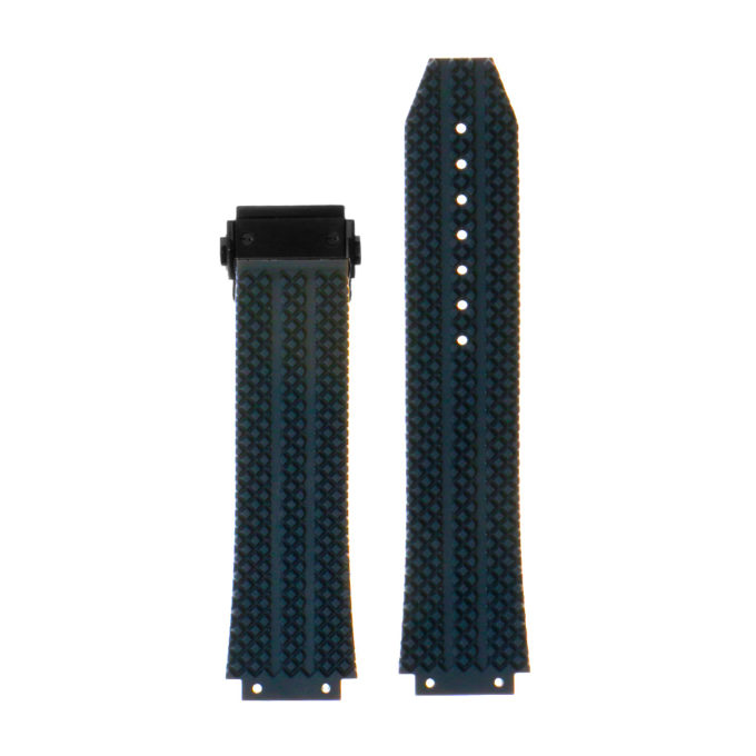 R.hb1.5.mb Silicone Rubber Strap For Hublot In Blue W Matte Black Buckle 2
