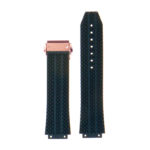 R.hb1.5.rg Silicone Rubber Strap For Hublot In Blue W Rose Gold Buckle 2