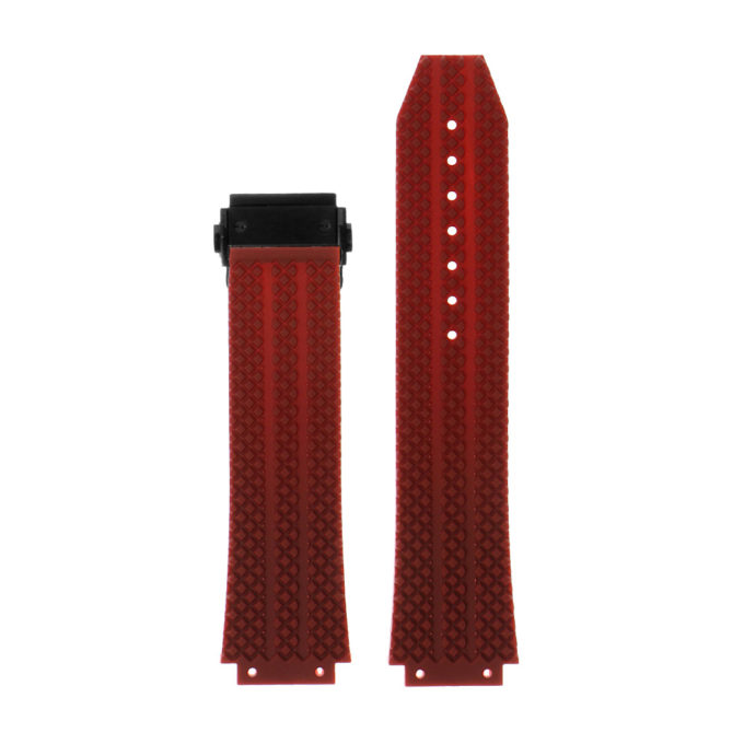 R.hb1.6.mb Silicone Rubber Strap For Hublot In Red W Matte Black Buckle 2