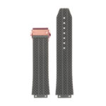 R.hb1.7.rg Silicone Rubber Strap For Hublot In Grey W Rose Gold Buckle 2
