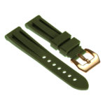 R.pn1.11.yg Silicone Rubber Strap In Green W Yellow Gold Buckle