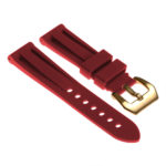 R.pn1.6.yg Silicone Rubber Strap In Red W Yellow Gold Buckle