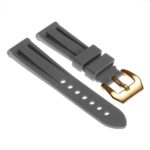 R.pn1.7.yg Silicone Rubber Strap In Grey W Yellow Gold Buckle