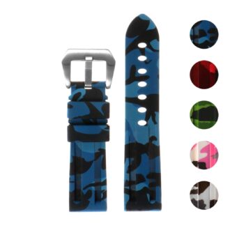 r.pn2 Gallery Blue Heavy Duty Camo Rubber Watch Band Strap