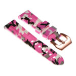 R.pn2.13.rg Silicone Rubber Camo Strap In Pink W Rose Gold Buckle