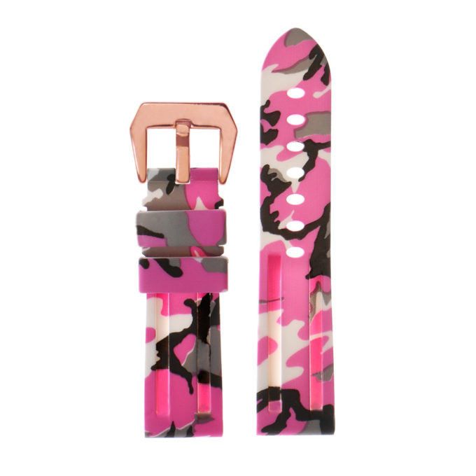 R.pn2.13.rg Silicone Rubber Camo Strap In Pink W Rose Gold Buckle 2