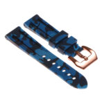 R.pn2.5.rg Silicone Rubber Camo Strap In Blue W Rose Gold Buckle