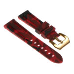 R.pn2.6.yg Silicone Rubber Camo Strap In Red W Yellow Gold Buckle