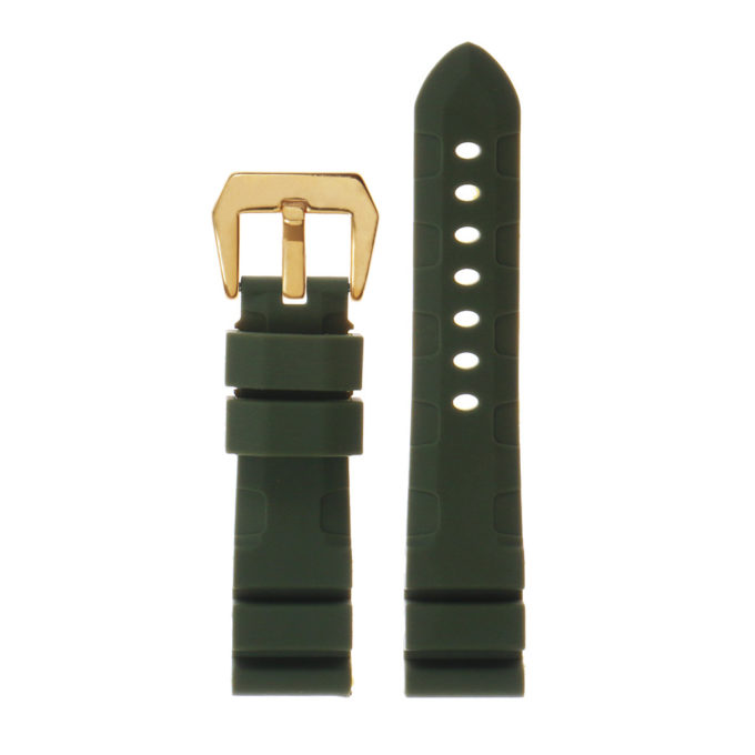 R.pn3.11.yg Silicone Rubber Strap In Green W Yellow Gold Buckle 2