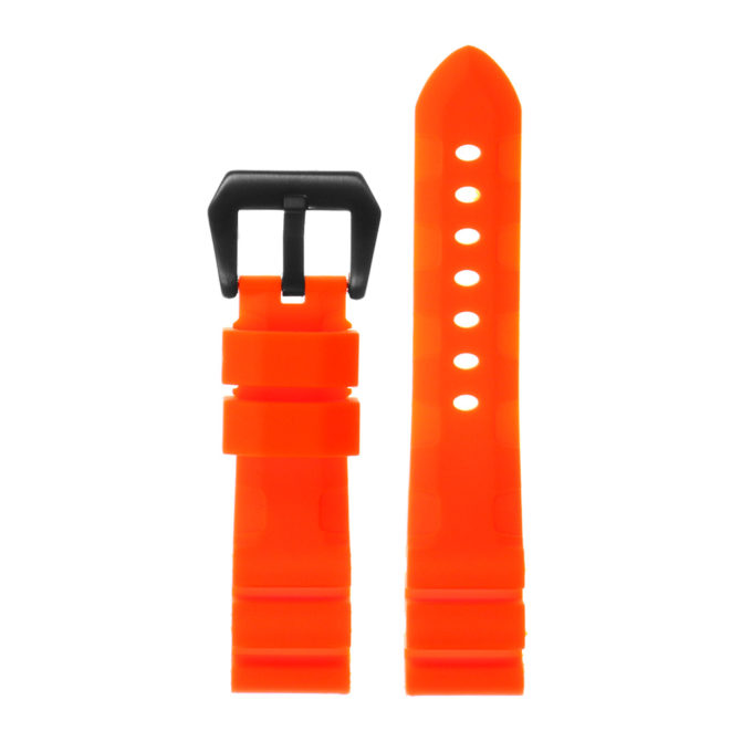 R.pn3.12.mb Silicone Rubber Strap In Orange W Matte Black Buckle 2