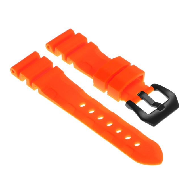 R.pn3.12.mb Silicone Rubber Strap In Orange W Matte Black Buckle