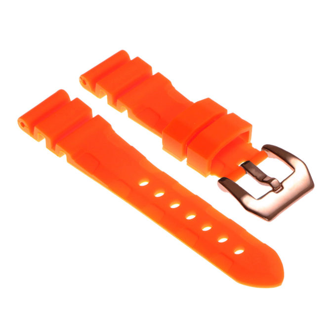 R.pn3.12.rg Silicone Rubber Strap In Orange W Rose Gold Buckle