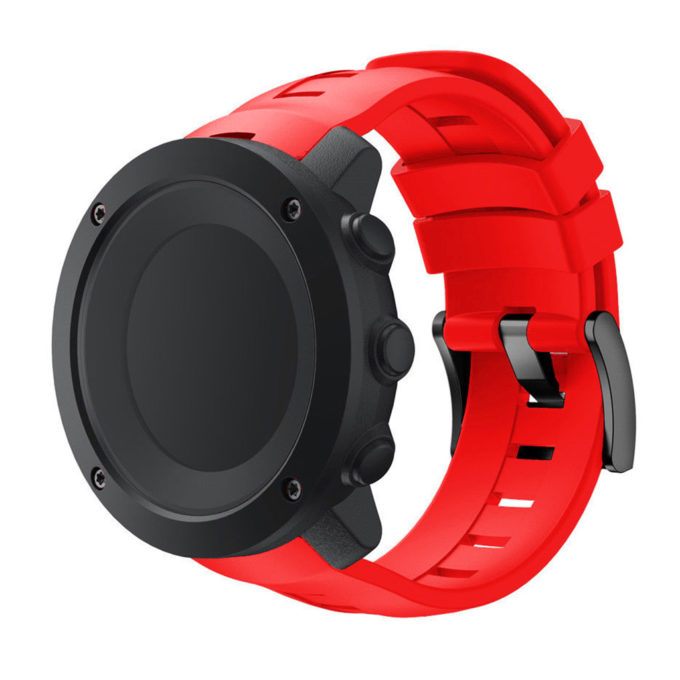 Su.r6.6 Silicone Rubber Strap For Sunnto Ambit3 In Red