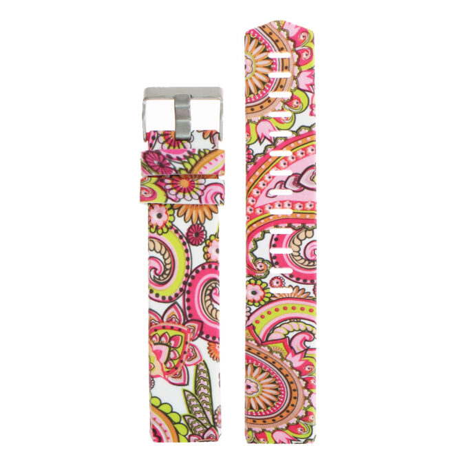 FIXfb.r12.c Silicone Strap For Charge 2 W Pink Paisley Flowers 2