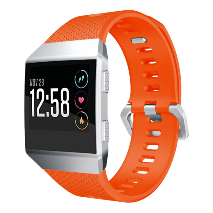 FIXfb.r18.12 Fitbit Ionic Silicone Rubber Sports Strap In Orange