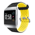 Fb.r17.1.10 Silicone Rubber Sports Strap For Fitbit Ionic In Black And Yellow