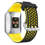 Fb.r17.1.10 Silicone Rubber Sports Strap For Fitbit Ionic In Black And Yellow 2