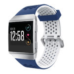 Fb.r17.5.22 Silicone Rubber Sports Strap For Fitbit Ionic In Royal Blue And White
