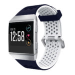Fb.r17.5a.22 Silicone Rubber Sports Strap For Fitbit Ionic In Dark Blue And White