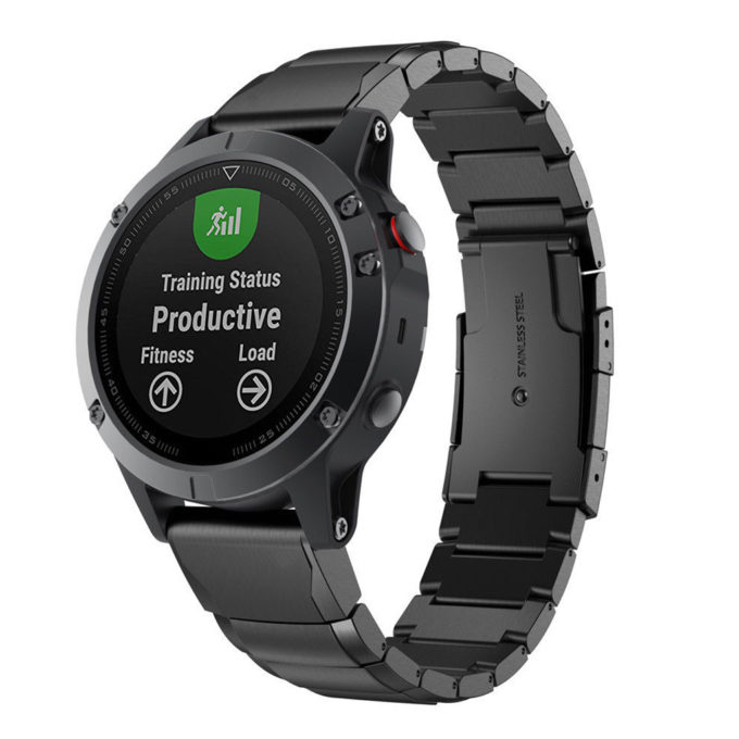 G.m10 Mb Stainless Steel Modern Bracelet Band For Garmin Fenix 5 & Forerunner 935 In Matte Black