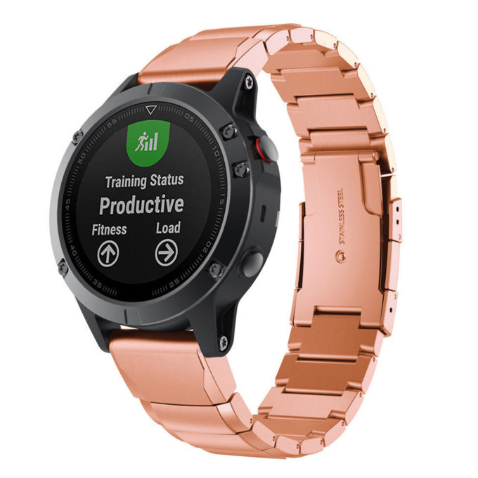 G.m10.rg Stainless Steel Modern Bracelet Band For Garmin Fenix 5 & Forerunner 935 In Rose Gold