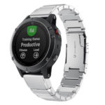 G.m10.ss Stainless Steel Modern Bracelet Band For Garmin Fenix 5 & Forerunner 935 In Silver