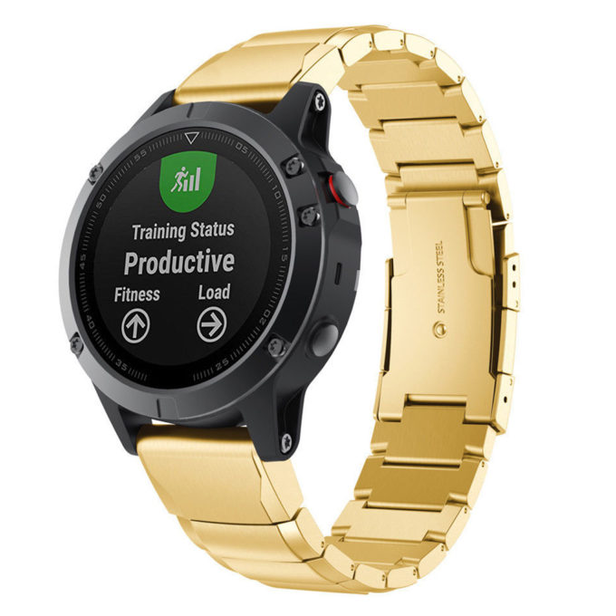 G.m10.yg Stainless Steel Modern Bracelet Band For Garmin Fenix 5 & Forerunner 935 In Yellow Gold