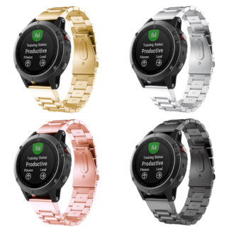 G.m11 Gallery Stainless Steel Oyster Bracelet Band For Garmin Fenix 5 & Forerunner