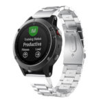 G.m11.ss Stainless Steel Oyster Bracelet Band For Garmin Fenix 5 & Forerunner In Silver