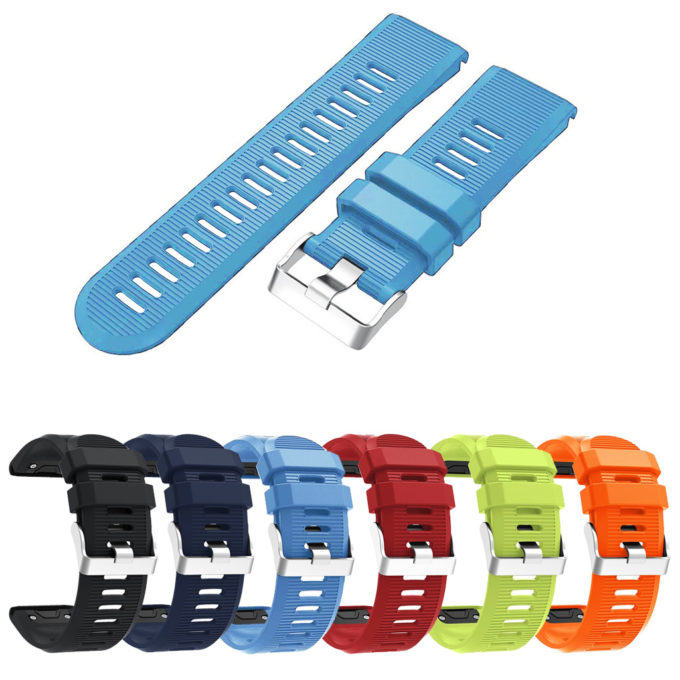 G.r17.5a Gallery Replacement Strap Band For Garmin Fenix 5X In Light Blue