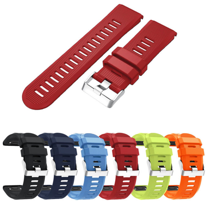 G.r17.6 Gallery Replacement Strap Band For Garmin Fenix 5X In Red